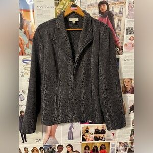 Crocodile Print Zip-up Fitted Jacket